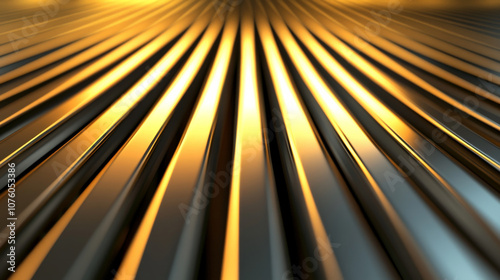 Modern angled block titanium plate with luminous gold finish, showcasing sleek lines and reflective surface that creates stunning visual effect