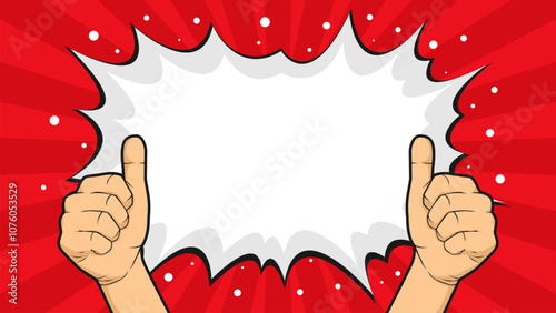 Pop art background with male hand showing thumb up like vector illustrations