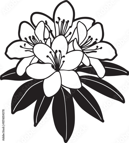 black and white flower ros