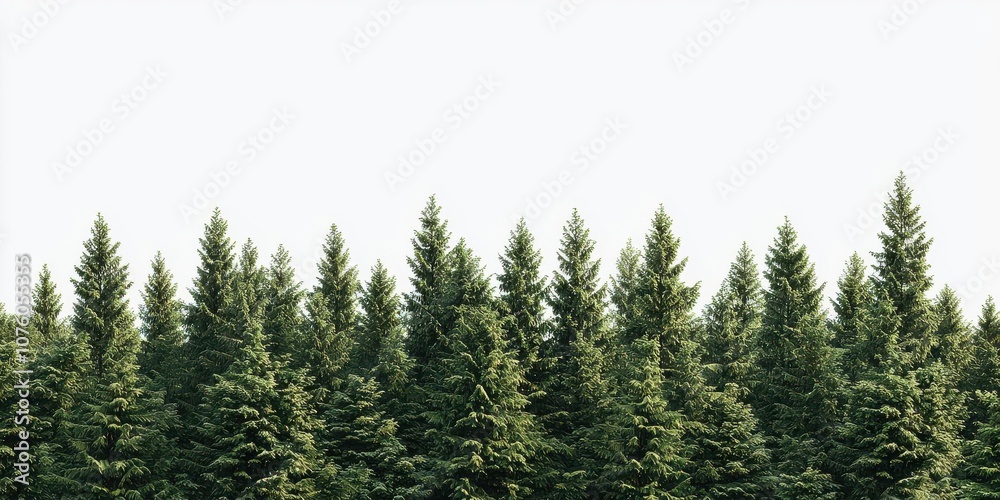 Lush green coniferous trees line the horizon, creating a serene, natural landscape perfect for outdoor scenes. Lush green coniferous trees line the horizon, creating a serene, natural landscape perfect for outdoor scenes.