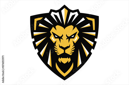 Fierce lion sports mascot logo dynamic vector design
