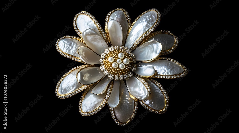 Platinum 3d metal daisy poster background Platinum 3d metal daisy poster background