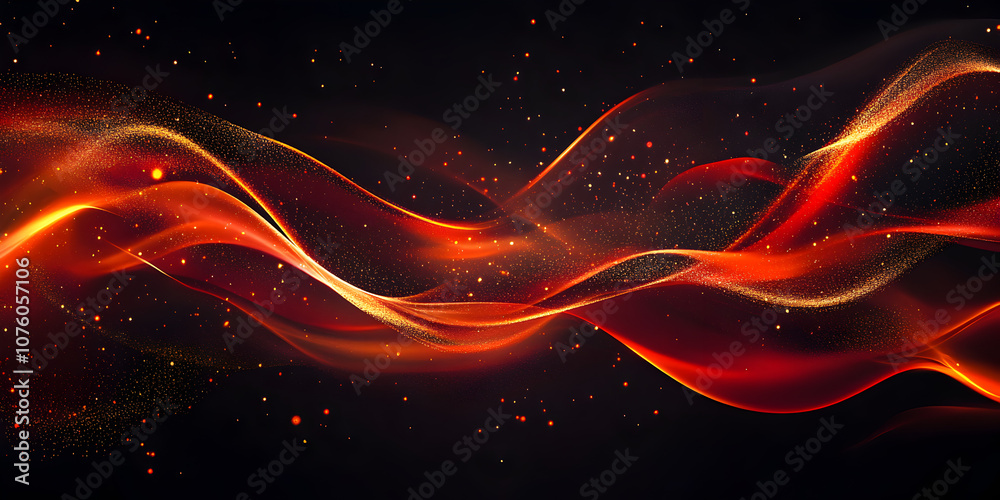 Abstract Red Wave: A mesmerizing abstract background with a dynamic red wave, shimmering with golden particles, evoking energy, passion, and intensity. Abstract Red Wave: A mesmerizing abstract background with a dynamic red wave, shimmering with golden particles, evoking energy, passion, and intensity.