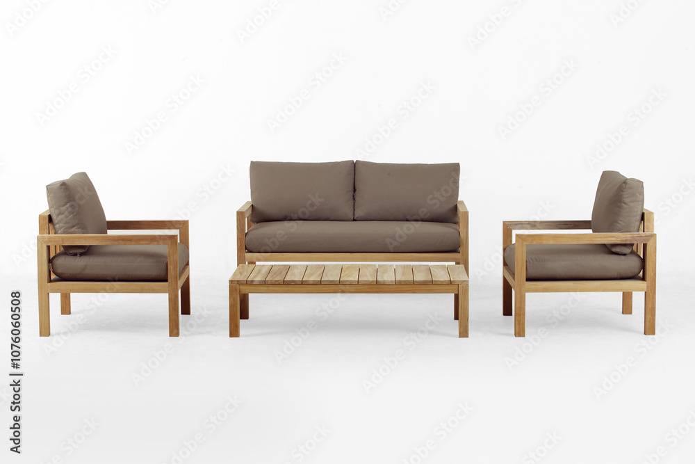 Modern wooden chairs with soft sofa seats Modern wooden chairs with soft sofa seats