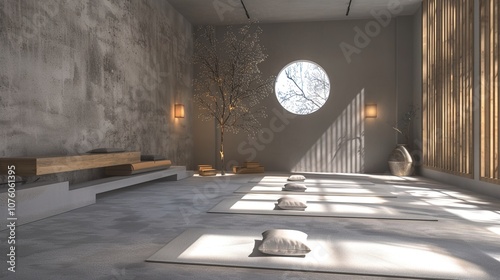 Minimalist Yoga Studio with Natural Light