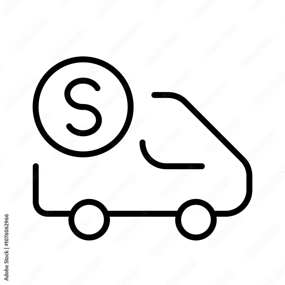 buy a car icon with thin style, perfect for user interface projects buy a car icon with thin style, perfect for user interface projects