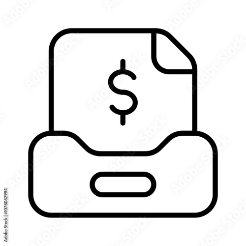 financial report folder icon with thin style, perfect for user interface projects