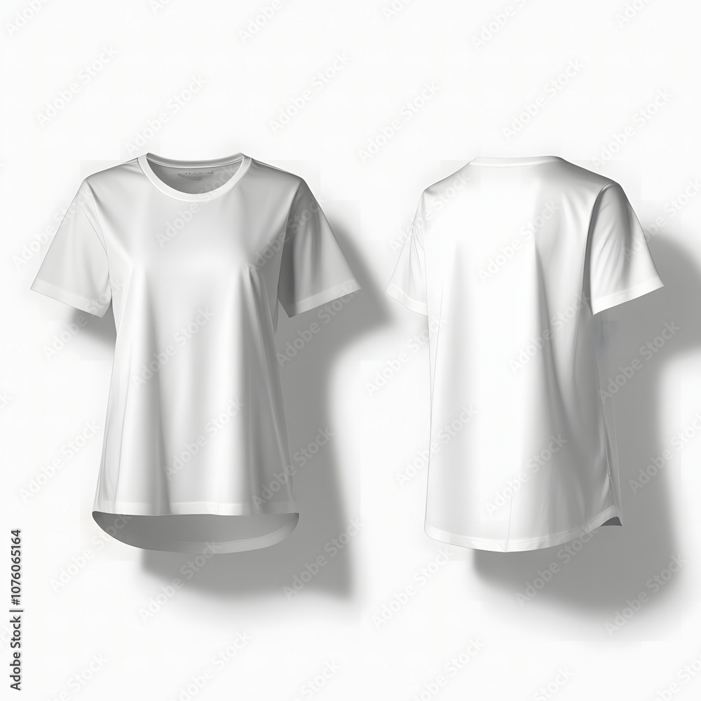 White t-shirts with copy space realistic vector illustration set. White t-shirts with copy space realistic vector illustration set.