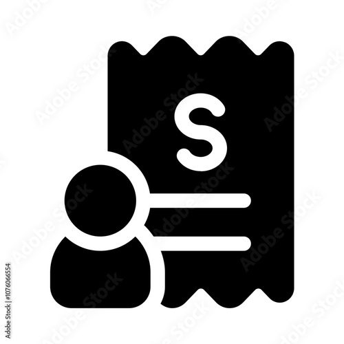 personal expenses icon with glyph style, perfect for user interface projects