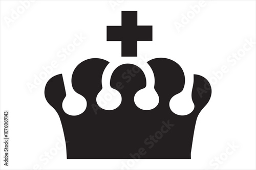 A royal crown symbol in erector art style