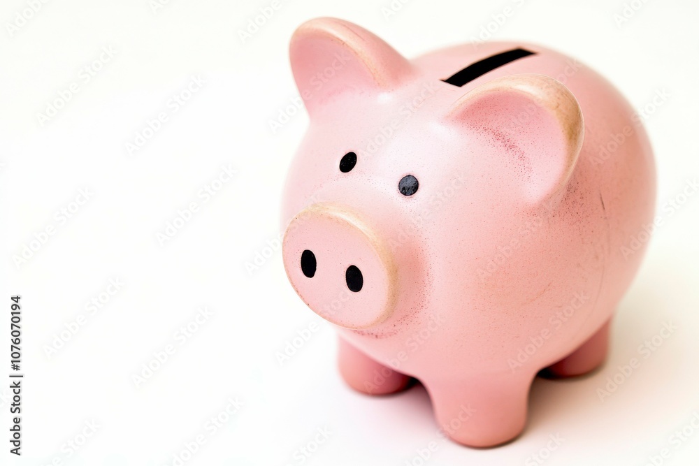 Diverse Piggy Banks on White Background Diverse Piggy Banks on White Background