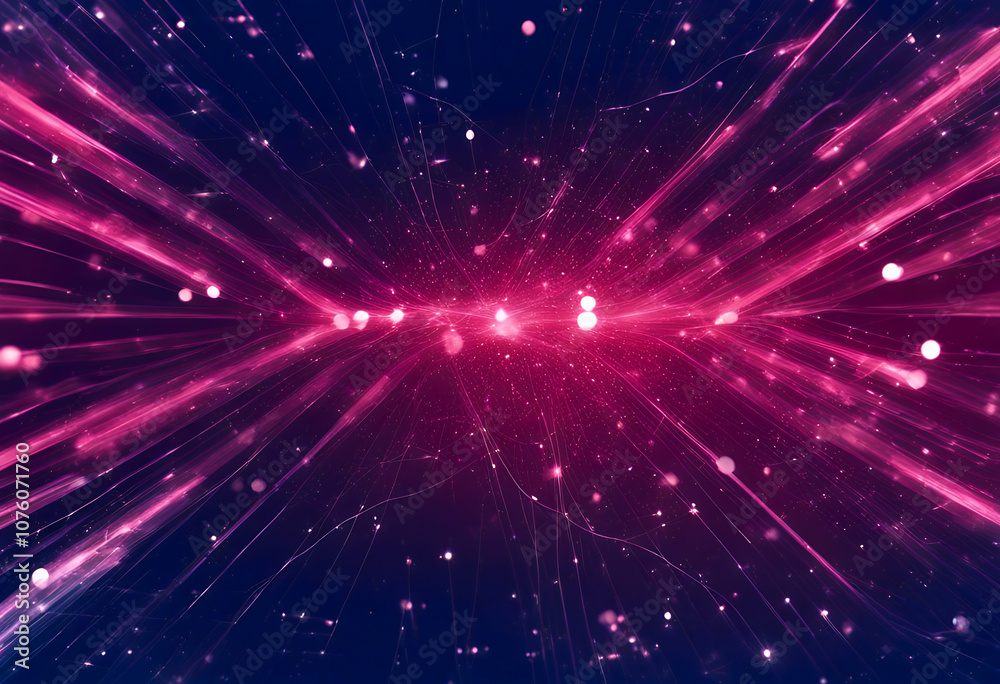 Fototapeta premium dots flow background point shape matrix b techno wallpaper plexus fractal concept pink texture business network triangle future red design dark modern digital banner futuristic lines connection net