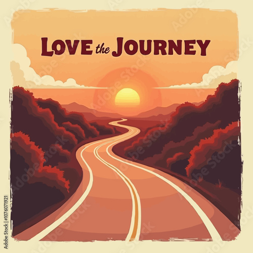 Embrace the open road- A scenic journey at sunset.