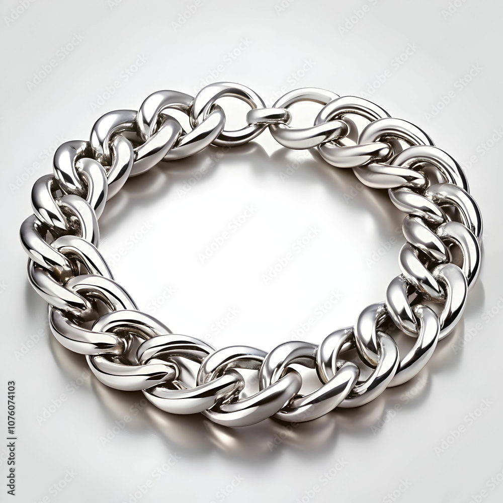 Obraz premium A stylish silver chain bracelet exudes elegance and versatility.