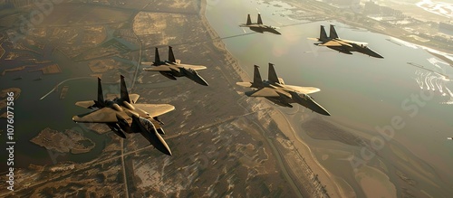 F-15 Eagle Fighter Jets in Formation