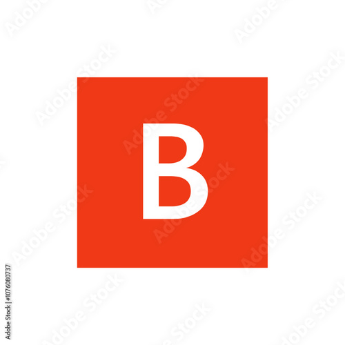 Red Square with Letter 
