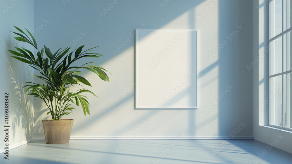 Gold empty vertical picture frame in room on marble floor against white wall background, White wall background with an empty wooden frame mockup. Gold empty vertical picture frame in room on marble floor against white wall background, White wall background with an empty wooden frame mockup.