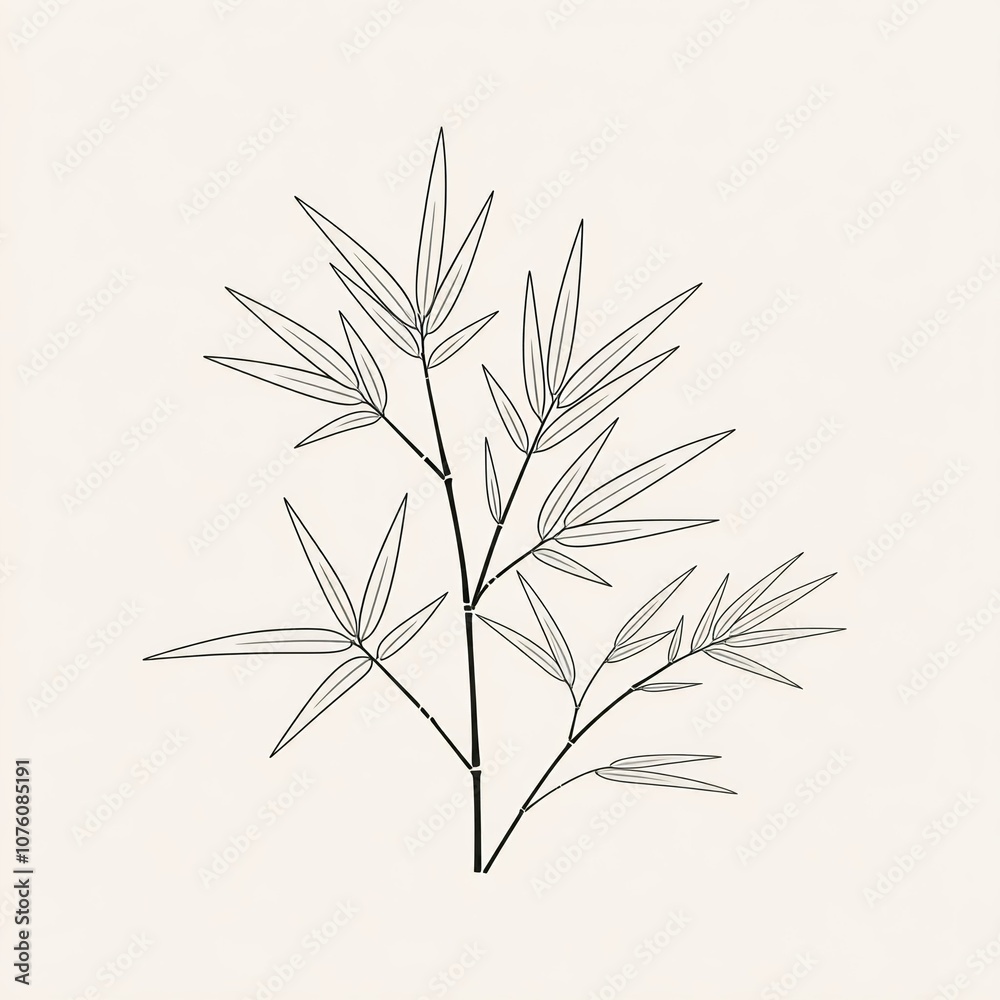 Obraz premium Bamboo leaves and branches.