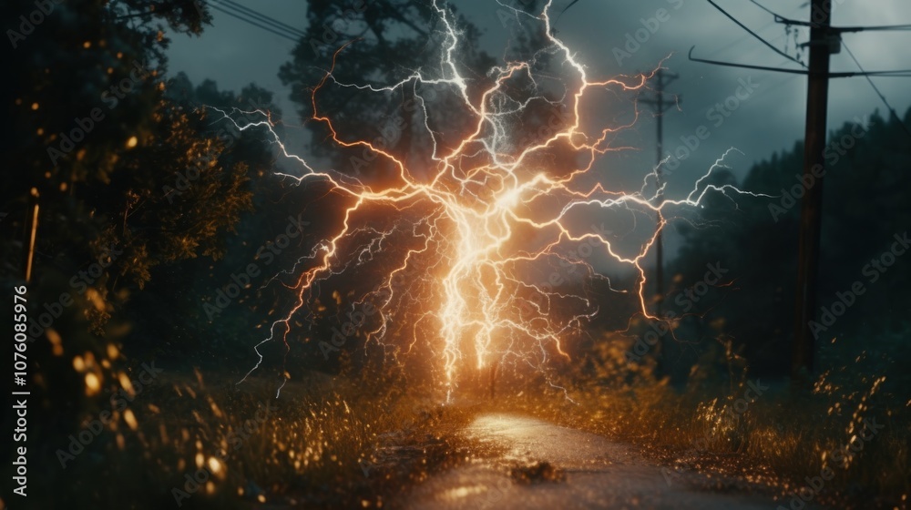 Lightning Strike in a Forest Lightning Strike in a Forest