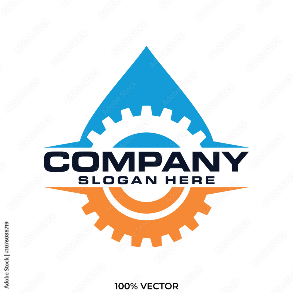 Water drop with gears cogs Vector logo design template. Abstract concept for ecology Water drop with gears cogs Vector logo design template. Abstract concept for ecology