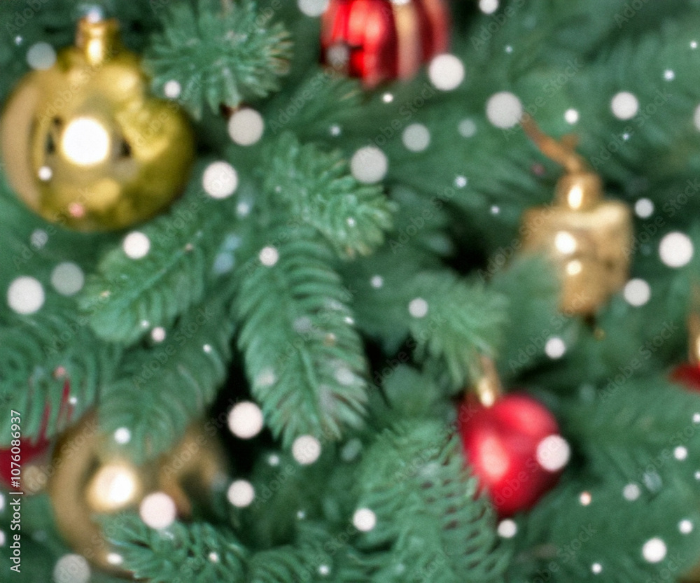 blurred christmas tree, snow, christmas, background blurred christmas tree, snow, christmas, background