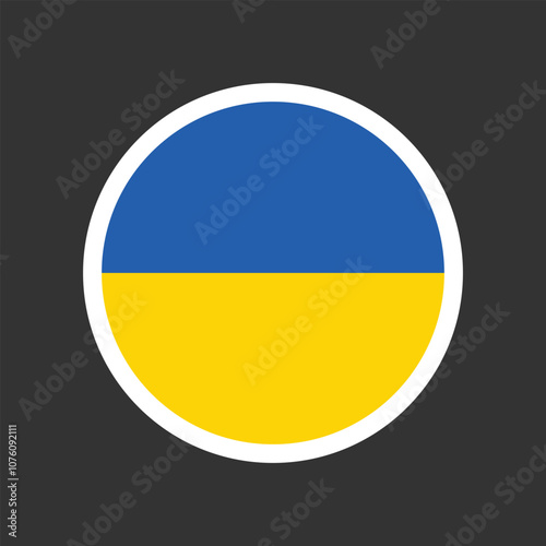 Free Download Flag of Ukraine. Flag icon color. Vector rounded circle corners illustration. - GFXLoad