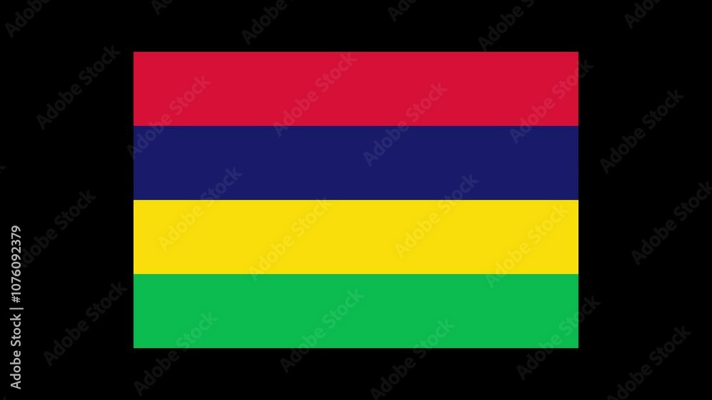 Mauritius Country Flag Shapes and Elements Construction Animation Mauritius Country Flag Shapes and Elements Construction Animation