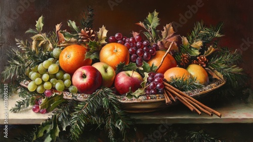 Colorful Fruit Arrangement on Elegant Serving Platter