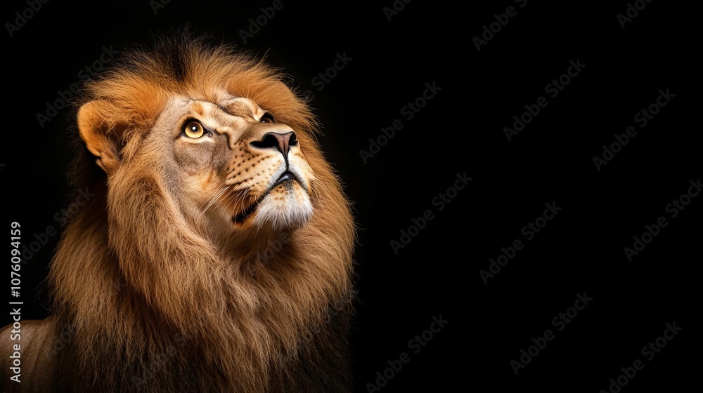 Fototapeta premium Leo lion with golden glow, symbol of pride