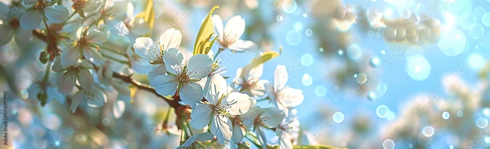 Obraz premium Springtime Cherry Blossoms in Sunlight