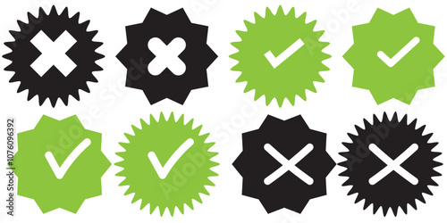 Green check mark icon. Check mark vector icon. Checkmark Illustration. Vector symbols set ,green checkmark isolated on white background. Correct vote choise isolated symbol