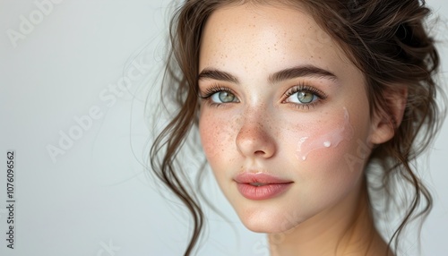 beautiful young woman with clean skin. 