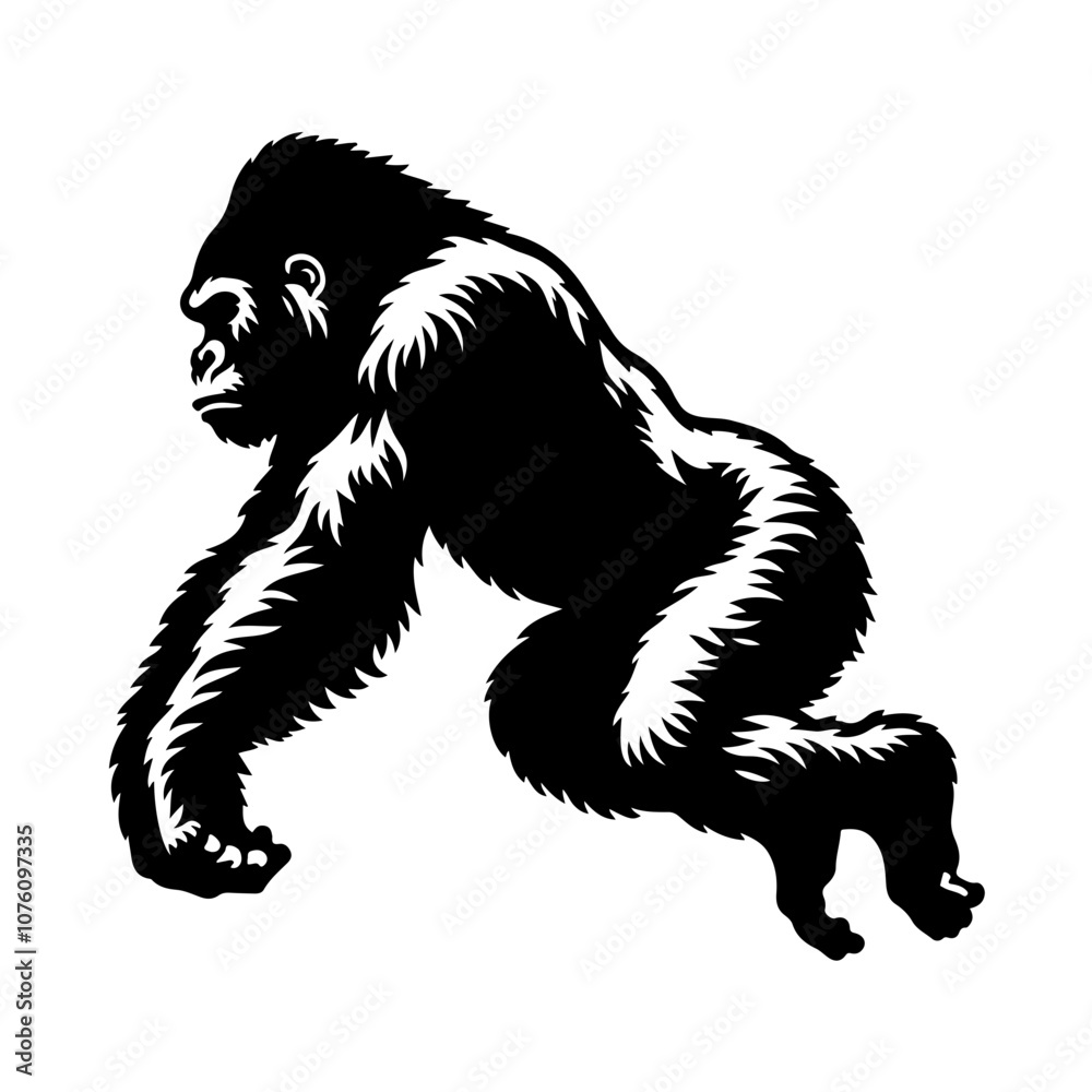 Fototapeta premium Gorilla jumps around Vector Logo