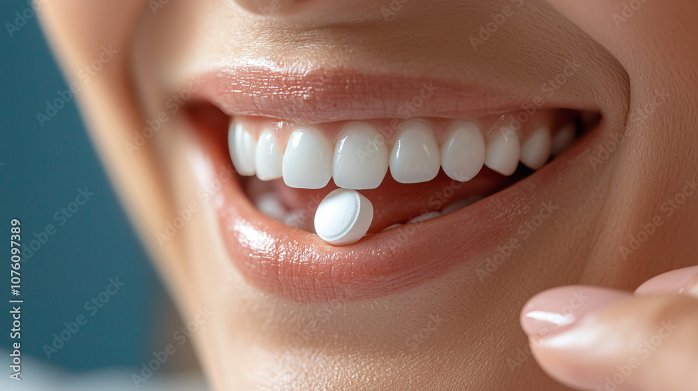 Fototapeta premium Grateful Woman Smiling After Receiving Medication