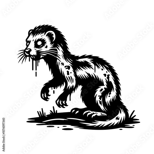 Weasel Zombie Vector Logo