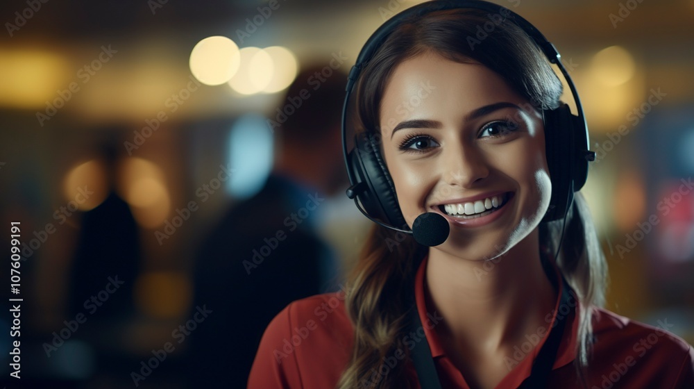 A photo of a girl providing customer support A photo of a girl providing customer support