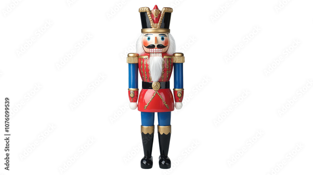 Toy soldier holding a flag in a festive Christmas setting with Santa Claus wearing a red costume and a white beard, celebrating the holiday season in a fun, wintery, 3D illustration Toy soldier holding a flag in a festive Christmas setting with Santa Claus wearing a red costume and a white beard, celebrating the holiday season in a fun, wintery, 3D illustration