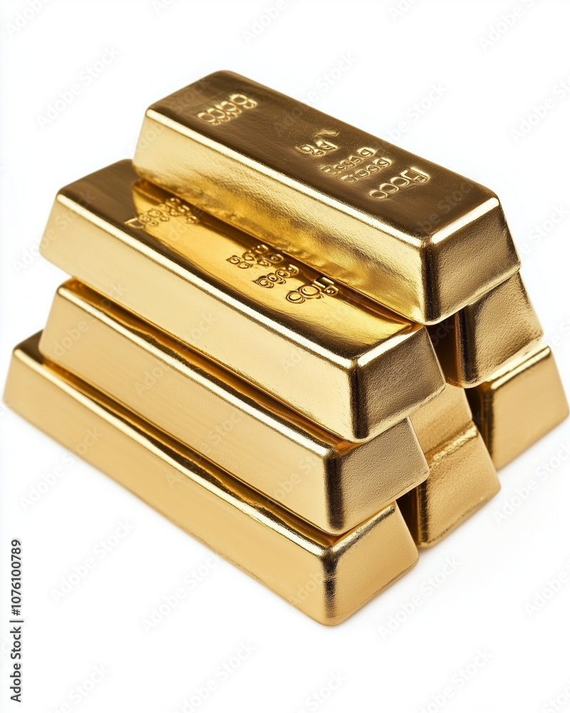 Golden ingots, a symbol of wealth and financial success Golden ingots, a symbol of wealth and financial success