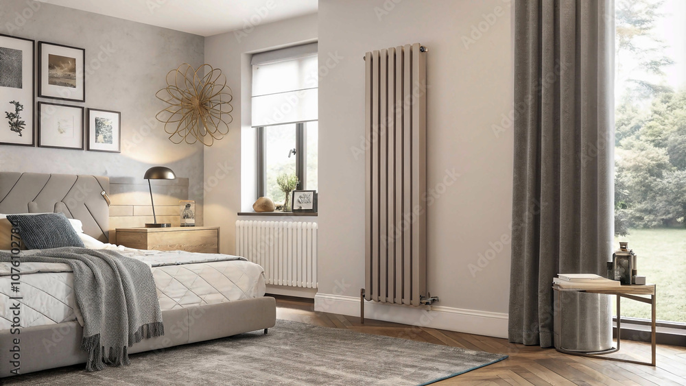 Vertical Radiator in a Contemporary Bedroom: A Stylish and Efficient Heating Solution for Modern Homes Vertical Radiator in a Contemporary Bedroom: A Stylish and Efficient Heating Solution for Modern Homes