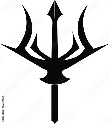 harpoons silhouette vector, poseidon tridents icon black