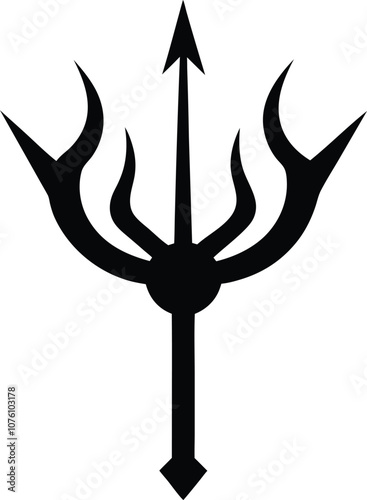 harpoons silhouette vector, poseidon tridents icon black