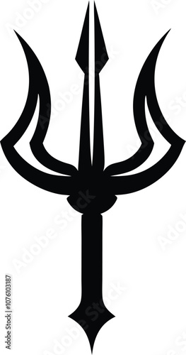 harpoons silhouette vector, poseidon tridents icon black