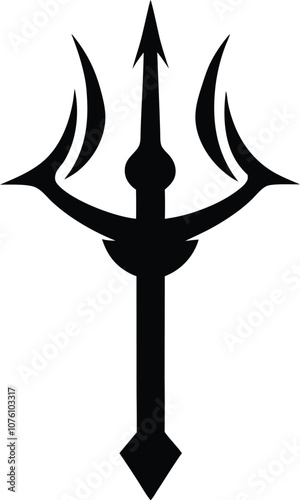 harpoons silhouette vector, poseidon tridents icon black