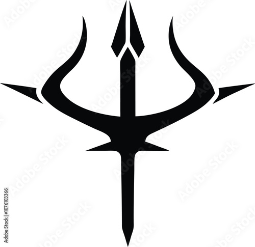 harpoons silhouette vector, poseidon tridents icon black