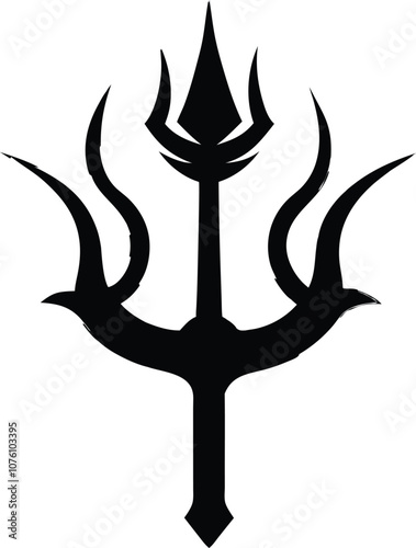 harpoons silhouette vector, poseidon tridents icon black