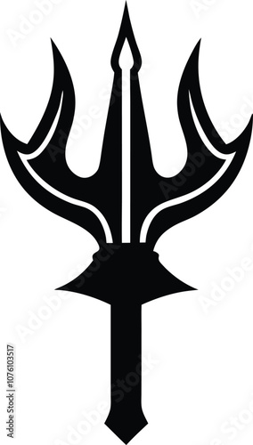 harpoons silhouette vector, poseidon tridents icon black