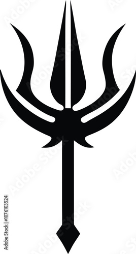 harpoons silhouette vector, poseidon tridents icon black