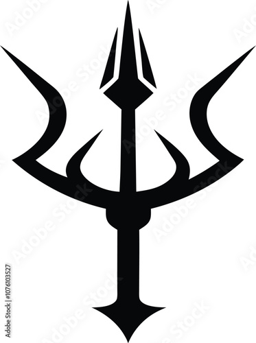 harpoons silhouette vector, poseidon tridents icon black