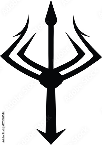 harpoons silhouette vector, poseidon tridents icon black