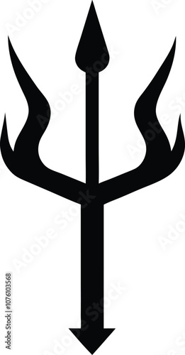 harpoons silhouette vector, poseidon tridents icon black